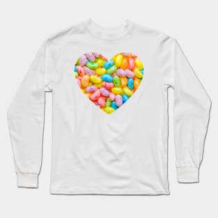 Pastel Speckled Jelly Bean Candy Photograph Heart Long Sleeve T-Shirt